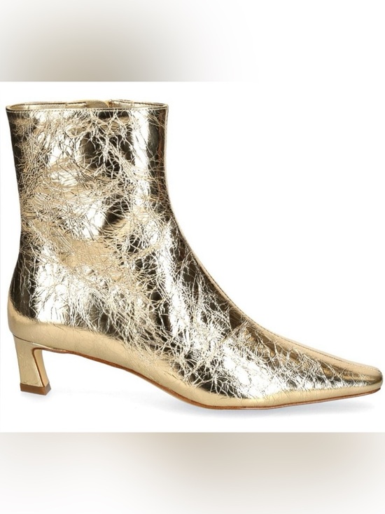 Michael Kors Shoes - Michael Kors Crinkled Metallic Gold pointed toe Ankle Booties women’s size 6.5